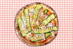 pizza zucchine gamberetti i due mondi busca