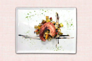 polpo alla piastra con verdure spadellate i due mondi busca