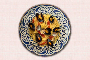 primo spaghetti gragnano cozze vongole i due mondi busca